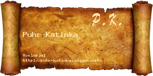 Puhr Katinka névjegykártya